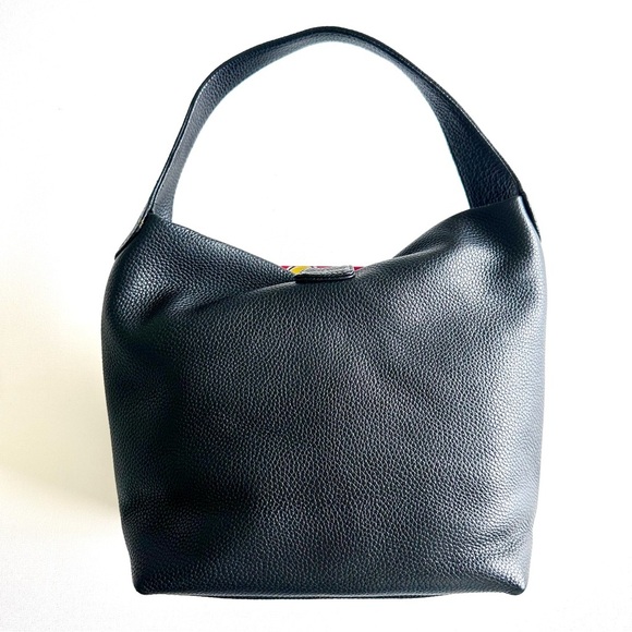 Dooney & Bourke Lucca Black Pebbled Leather Logo Lock Hobo - Picture 4 of 8